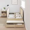 vidaXL Cama con almacenamiento Roble Sonoma 75 cm Madera contrachapada