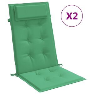 vidaXL Cojines de silla con respaldo alto 2 uds tela Oxford verde