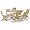 vidaXL Juego de comedor para jard&iacute;n 7 piezas madera maciza acacia
