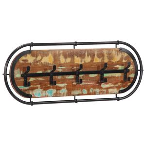 vidaXL Perchero de pared con 5 ganchos madera maciza reciclada