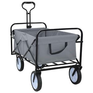 vidaXL Carro de Mano Plegable Manual Gris 94 x 53 x 99 cm Tela Oxford