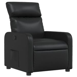 vidaXL Sill&oacute;n reclinable de cuero sint&eacute;tico negro