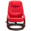vidaXL Sill&oacute;n reclinable con reposapi&eacute;s de cuero sint&eacute;tico rojo
