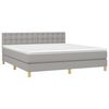vidaXL Cama box spring con colch&oacute;n tela gris claro 160x200 cm