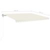 vidaXL Toldo autom&aacute;tico con LED sensor de viento crema 450x350 cm