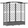 vidaXL Cama elevada con trellis y techo Gris Claro 163 x 40 x 123 cm