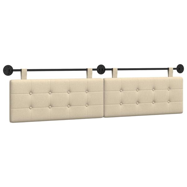 vidaXL Cabecera Colgante Crema 210 x 55 x 5 cm tela
