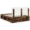 vidaXL Estructura de cama con cabecera Roble ahumado 140 x 190 cm