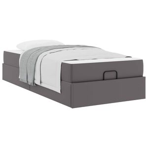 vidaXL Estructura de cama con colch&oacute;n Otro 2 uds. Gris PVC