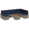 vidaXL Conjunto de sof&aacute;s de jard&iacute;n 9 uds. Gris rat&aacute;n sint&eacute;tico