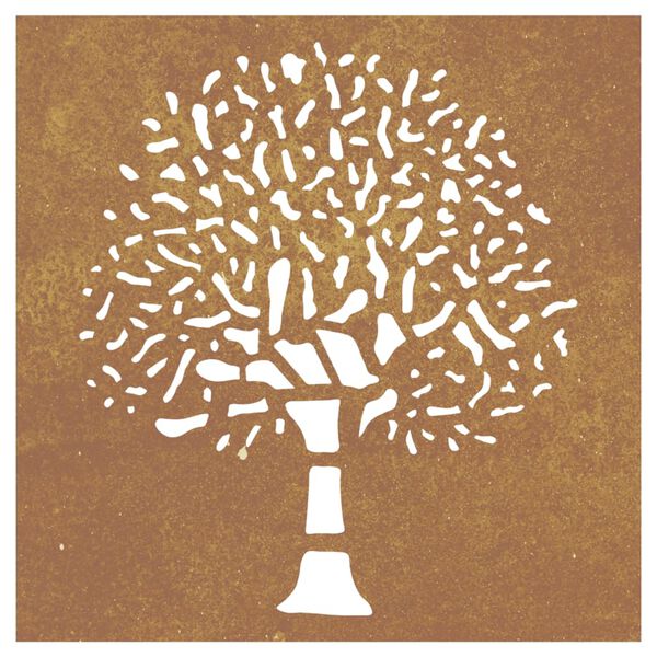 vidaXL Adorno de pared de jard&iacute;n acero corten dise&ntilde;o &aacute;rbol 55x55 cm