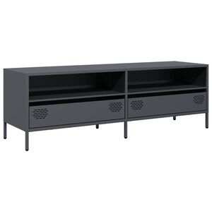 vidaXL Mueble de TV acero laminado en fr&iacute;o antracita 135x39x43,5 cm