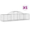 vidaXL Cestas de gaviones 5 uds forma de arco hierro 200x50x40/60 cm