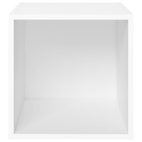 vidaXL Muebles para TV 4 uds madera contrachapada blanco 37x35x37 cm