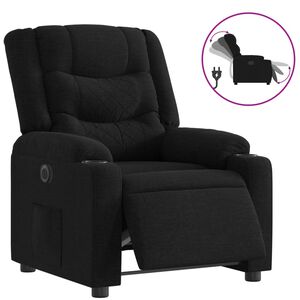 vidaXL Sill&oacute;n reclinable el&eacute;ctrico de tela negro