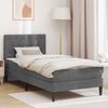 vidaXL Estructura de cama con colch&oacute;n Gris oscuro 90 x 190 cm