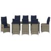 vidaXL Conjunto de Comedor de Jard&iacute;n con coj&iacute;n 9 pcs Negro Polirat&aacute;n