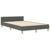 vidaXL Estructura de cama con cabecera Gris oscuro 120 x 190 cm tela