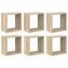 vidaXL Estantes cubo de pared 6 unidades roble Sonoma 26x15x26 cm
