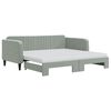 vidaXL Sof&aacute; cama nido con colch&oacute;n terciopelo gris claro 90x190 cm