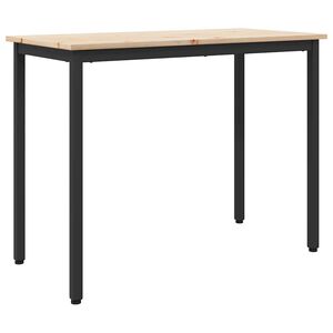 vidaXL Mesa Natural 100 x 50 x 77 cm Madera Ingenierizada y Acero
