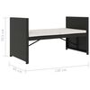 vidaXL Set muebles de jard&iacute;n 5 piezas y cojines rat&aacute;n sint&eacute;tico negro