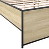 vidaXL Estructura cama madera ingenier&iacute;a metal roble Sonoma 135x190 cm
