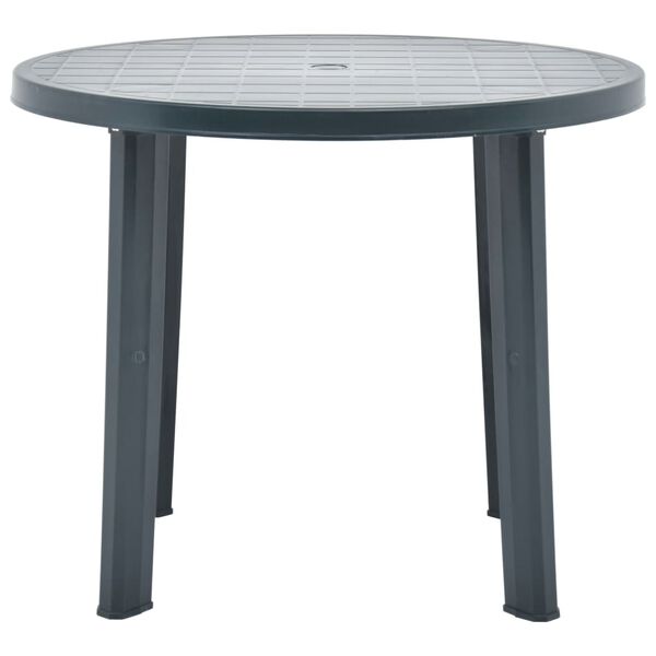 vidaXL Mesa de jardín de plástico verde 89 cm