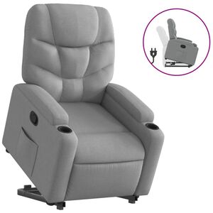 vidaXL Sill&oacute;n reclinable elevable de tela gris claro