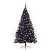 vidaXL &Aacute;rbol de Navidad Artificial Preiluminado Negro 180 cm PVC