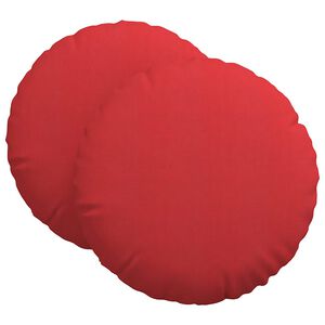 vidaXL Cojines para asiento 2 pcs Rojo &Oslash;60 x 21 cm tela