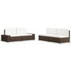 vidaXL Juego de muebles de jard&iacute;n 4 piezas rat&aacute;n sint&eacute;tico marr&oacute;n