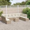 vidaXL Conjunto de sofá de jardín 11 pcs Beige ratán sintético