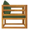 vidaXL Sill&oacute;n de jard&iacute;n madera maciza acacia con cojines verde