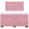 vidaXL Cama box spring con colch&oacute;n terciopelo rosa 140x200 cm