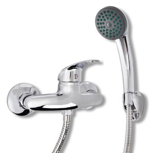 vidaXL Kit de grifo mezclador para ducha de ba&ntilde;o cromado