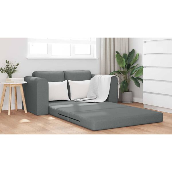 vidaXL Sof&aacute; cama 60cm Gris oscuro tela