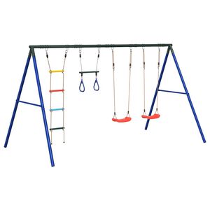 vidaXL Set de columpios de exterior con columpios, trapecio y escalera
