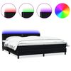 vidaXL Cama box spring con colch&oacute;n y LED terciopelo negro 200x220 cm