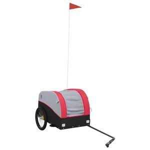 vidaXL Remolque para bicicleta hierro negro y rojo 30 kg
