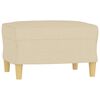 vidaXL Sillón con taburete tela crema 60 cm