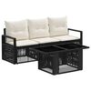 vidaXL Conjunto de sof&aacute;s de jard&iacute;n 4 uds. Negro y Blanco Crema