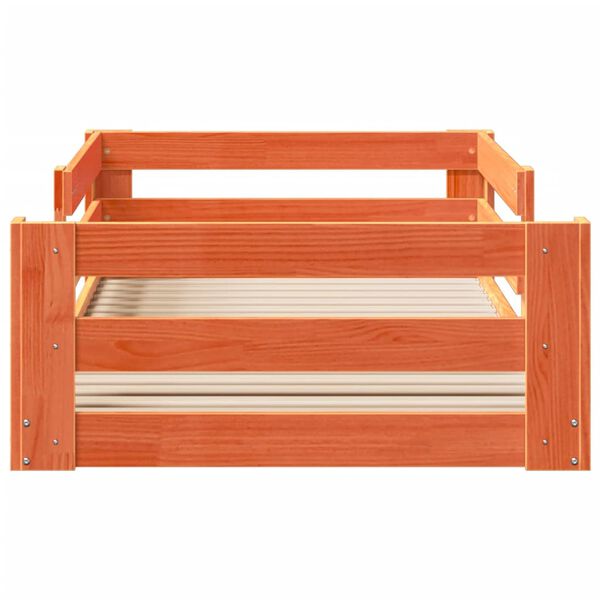 vidaXL Cama sin colch&oacute;n madera maciza de pino marr&oacute;n cera 100x200 cm
