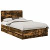 vidaXL Estructura de cama Roble ahumado 135 x 190 cm Madera Ingenieril
