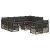 vidaXL Conjunto de sof&aacute;s de jard&iacute;n 12 uds. Gris rat&aacute;n sint&eacute;tico