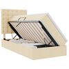 vidaXL Cama con almacenamiento y colch&oacute;n Crema 90 x 200 cm tela