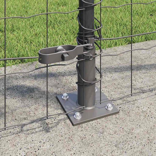 vidaXL Valla con Poste Gris 1 x 25 m Acero y PVC