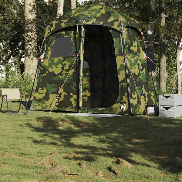 vidaXL Tienda de ducha para 2 personas impermeable camuflaje