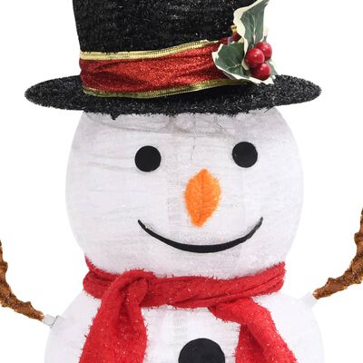 vidaXL Muñeco de nieve navideño decorativo LED tela lujosa 60 cm