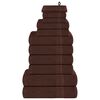 vidaXL Juego de toallas FROGN 12 piezas marr&oacute;n 360 g/m&sup2;